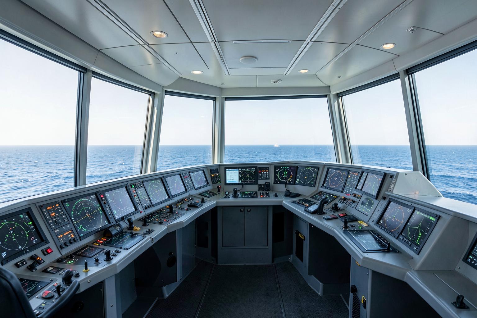Modern commercial vessel bridge and navigation systems